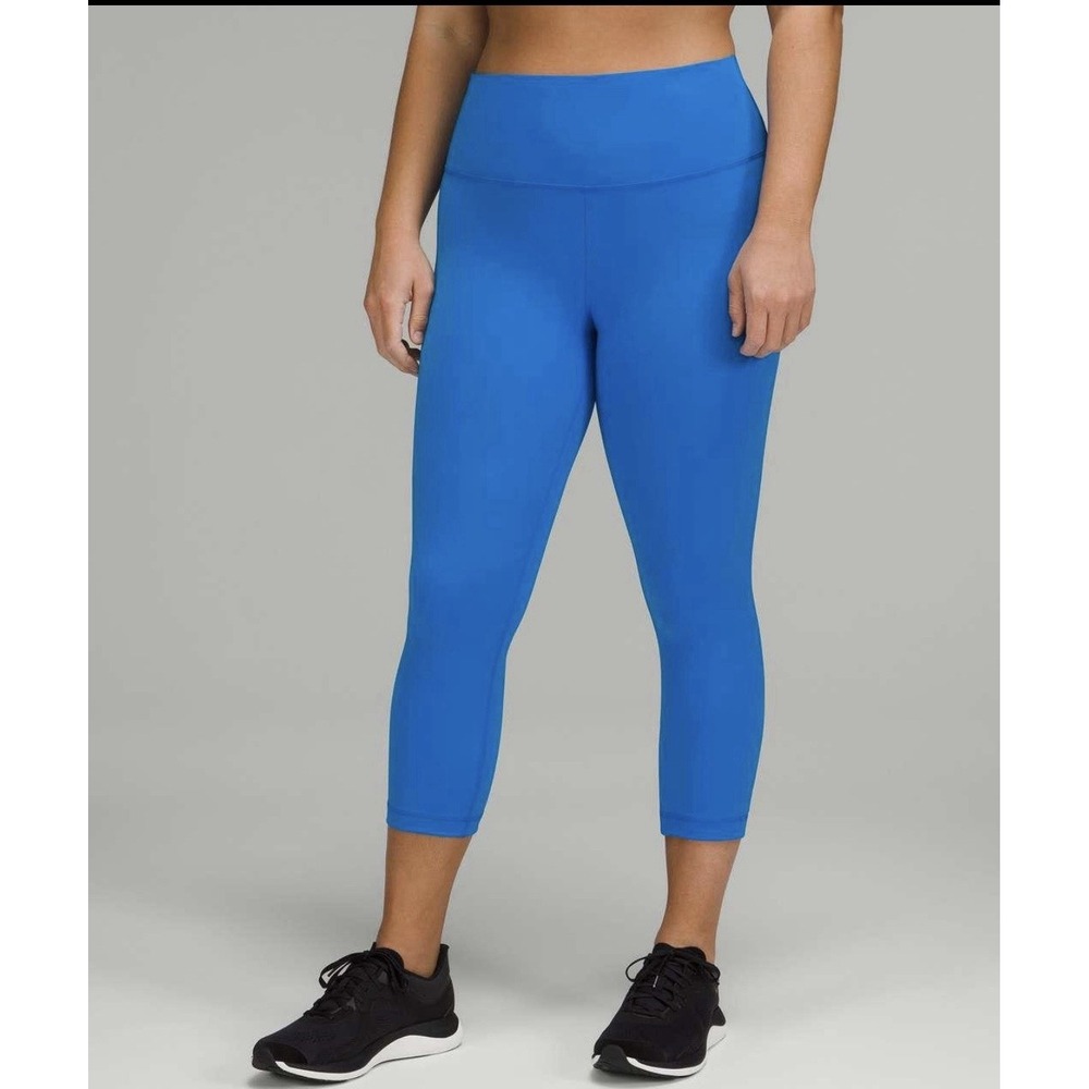 lululemon swift Hawaiian Blue Capri Leggings Women's 14 PullOn Stretch Yoga 21'